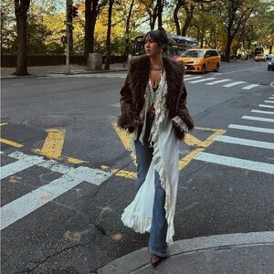 ZARA DOUBLE-FACED FUR-EFFECT JACKET